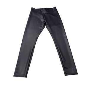 Black Faux Leather Leggings Size L By Express